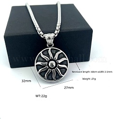 Винтажный кулон в виде подсолнуха из нержавеющей стали 304 для женщин и мужчин.&nbsp;PF9276