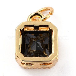 Encantos de circonita cúbica con incrustaciones de latón chapado en oro real de 18k&nbsp;ZIRC-L100-073G-03