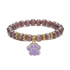 Braccialetti con perline rotonde occhio di gatto&nbsp;BJEW-JB09050
