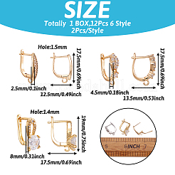 Risultati dell'orecchino del cerchio del cerchio di zirconi cubici della pavimentata micro dell'ottone di stile 12pcs 6&nbsp;ZIRC-PJ0001-06