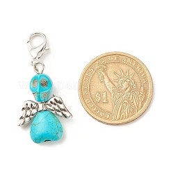 Decorazioni pendenti in turchese sintetico tinto&nbsp;HJEW-JM00672-04