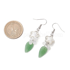 Pendientes colgantes de acero inoxidable 304 con diseño de flor&nbsp;EJEW-JE06430-01