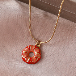 Vintage-Donut-Anhänger aus emailliertem Edelstahl 304 für Damen&nbsp;ZG5445