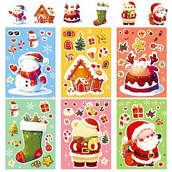 6 шт. Рождественские тематические мультяшные бумажные наклейки&nbsp;DIY-P085-14B