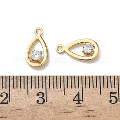 Подвески-слезинки из латунного микропаве из кубического циркония&nbsp;KK-Z136-02G