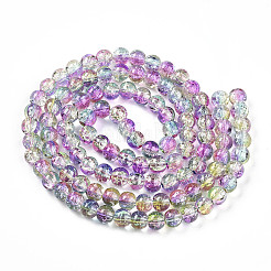 Crépitement transparent brins de perles de verre&nbsp;X1-GLAA-T025-8mm-02C