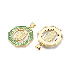 Латунные микропаве прозрачные подвески с фианитом&nbsp;KK-N254-215G