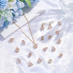 80 pièces 8 styles pendentifs en alliage&nbsp;ZIRC-SP0001-13KCG