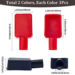6 шт. 2-цветный резиновый защитный чехол для клемм автомобильного аккумулятора&nbsp;AJEW-SP0003-81