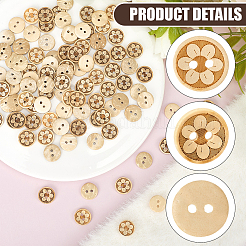 100 шт. кокосовые пуговицы с 2 отверстиями&nbsp;BUTT-CY0001-31