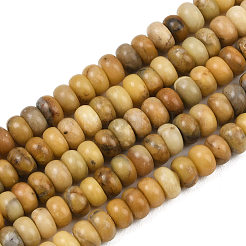 Нити натуральных бусин из нефрита хуанлун&nbsp;G-L647-D02-4x6mm