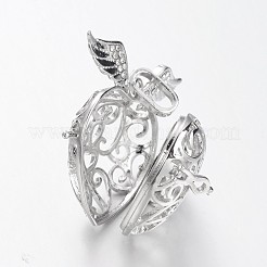 Umweltfreundliche Gestellbeschichtung Messing Strass Käfig Anhänger&nbsp;KK-M176-14P-NR