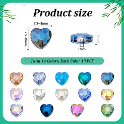 140шт 14 цвета гальванические стеклянные бусины&nbsp;EGLA-PH0001-81