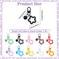 10 pz 10 colori decorazioni pendenti in resina a forma di stella cava&nbsp;HJEW-BBC0001-41