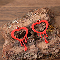 Boucles d'oreilles pendantes en alliage et émail pour la Saint-Valentin&nbsp;WG5C6E2-01