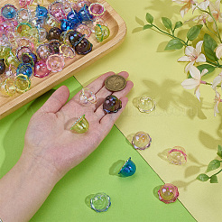 72 шт. 9-цветные гальванизированные прозрачные акриловые колпачки для бусин&nbsp;OACR-PH0004-72