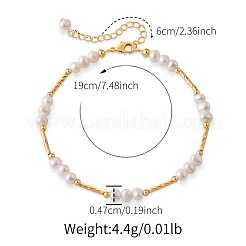 Armbänder aus Messing mit natürlichen Süßwasserperlen&nbsp;LS-TP7024-1