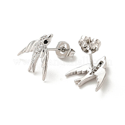 Серьги-гвоздики с кубическим цирконием&nbsp;EJEW-F301-15