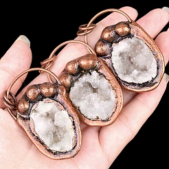 Pendentifs en agate druzy naturel&nbsp;PW-WGF8F92-01