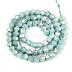 Anlaufschutz-galvanisierte Doppelkegel-Glasperlenstränge&nbsp;EGLA-T021-6mm-16-07