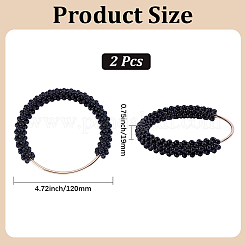 2 manico per borsa in plastica con perline rotonde in imitazione perla&nbsp;FIND-BBC0005-11A