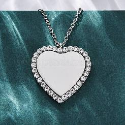 Ожерелья с подвесками из нержавеющей стали 304 с микропаве из кубического циркония для женщин&nbsp;NJEW-Z065-08P-04