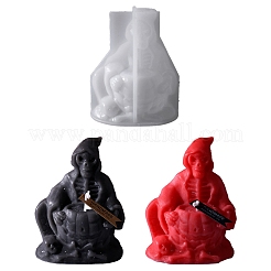 Moule à colle bricolage fier moules en silicone pour bougie squelette de dieu de la mort d'Halloween&nbsp;PW-WG9A754-01