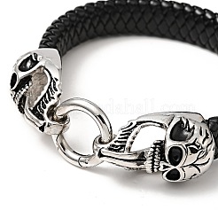 Bracelet cordon tressé imitation cuir pu&nbsp;BJEW-E009-10AS