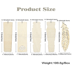 50 шт. 5 деревянных пустых досок для изготовления закладок&nbsp;WOOD-CJ0002-25