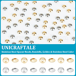 120 шт. 2-х цветные разделительные бусины из нержавеющей стали 304&nbsp;STAS-UN0050-37