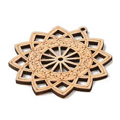 Большие подвески из полого дерева&nbsp;WOCR-PW0003-82-15