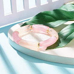 Bracciali elastici con perline in tubo acrilico&nbsp;BJEW-JB07762-01