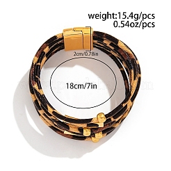 Mehrsträngige Armbänder aus PU-Leder mit Leopardenmuster für Damen&nbsp;LS-XT9904