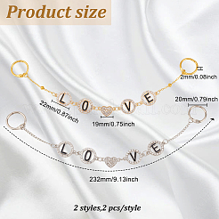 Alliage avec chaîne de décoration de chaussures en émail strass&nbsp;FIND-AB00018