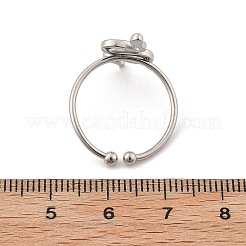 Offener Manschettenring aus 304 Edelstahl mit Schlangenmotiv für Damen&nbsp;RJEW-M049-02P