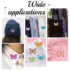 24 Stück 12 Stile Schmetterling Polyester computergesteuerte Stickerei zum Aufbügeln/Aufnähen von Patches&nbsp;PATC-GO0001-18