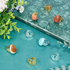 28 шт. 2-х цветные латунные открытые манжетные кольца&nbsp;KK-DR0001-05