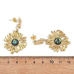 Pendientes colgantes de acero inoxidable 304 y concha natural para mujer&nbsp;EJEW-JE07213-01