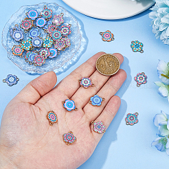 32 шт. 8-цветные эмалевые соединительные подвески из сплава&nbsp;ENAM-DC0002-08