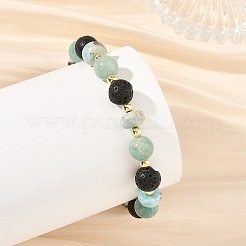 Braccialetti elasticizzati con rondelle di larimar naturale&nbsp;BJEW-JB14433-01