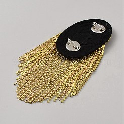 Modische Epauletten mit Eisenkette und Quasten&nbsp;AJEW-WH0528-36A