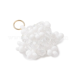 Подвески-снежинки из стеклянных бусин&nbsp;PALLOY-MZ00815-01