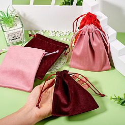 10 pochette de rangement à cordon en velours pour bijoux&nbsp;ABAG-TA0001-31C