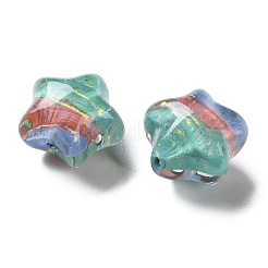 Perline acriliche trasparenti disegnate a mano con colori sfumati&nbsp;TACR-P012-01B-08