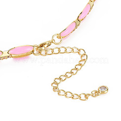 Collares de tenis con eslabones de circonio cúbico micro pavé de latón para mujer&nbsp;NJEW-T013-01G-07