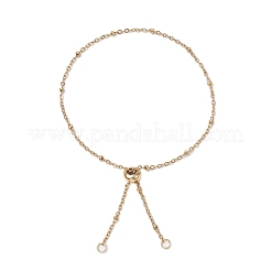 2 pièce de bracelet coulissant à chaîne satellite en acier inoxydable 304&nbsp;AJEW-JB01246