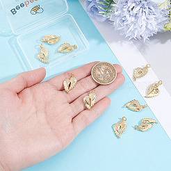 10pcs pendentifs en laiton micro pavé de zircone cubique&nbsp;ZIRC-BBC0003-79G