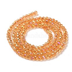 Chapelets de perles en verre transparent électrolytique&nbsp;GLAA-H021-01B-FR06