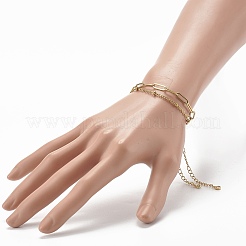 Ensemble de bracelets en acier inoxydable 304 avec trombones et chaînes satellites&nbsp;X-BJEW-JB06523