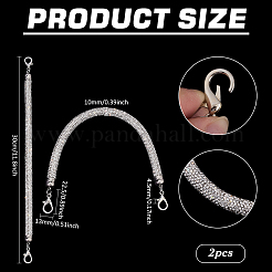 2 шт. ручки для сумки из сплава со стразами&nbsp;DIY-PH0028-95P